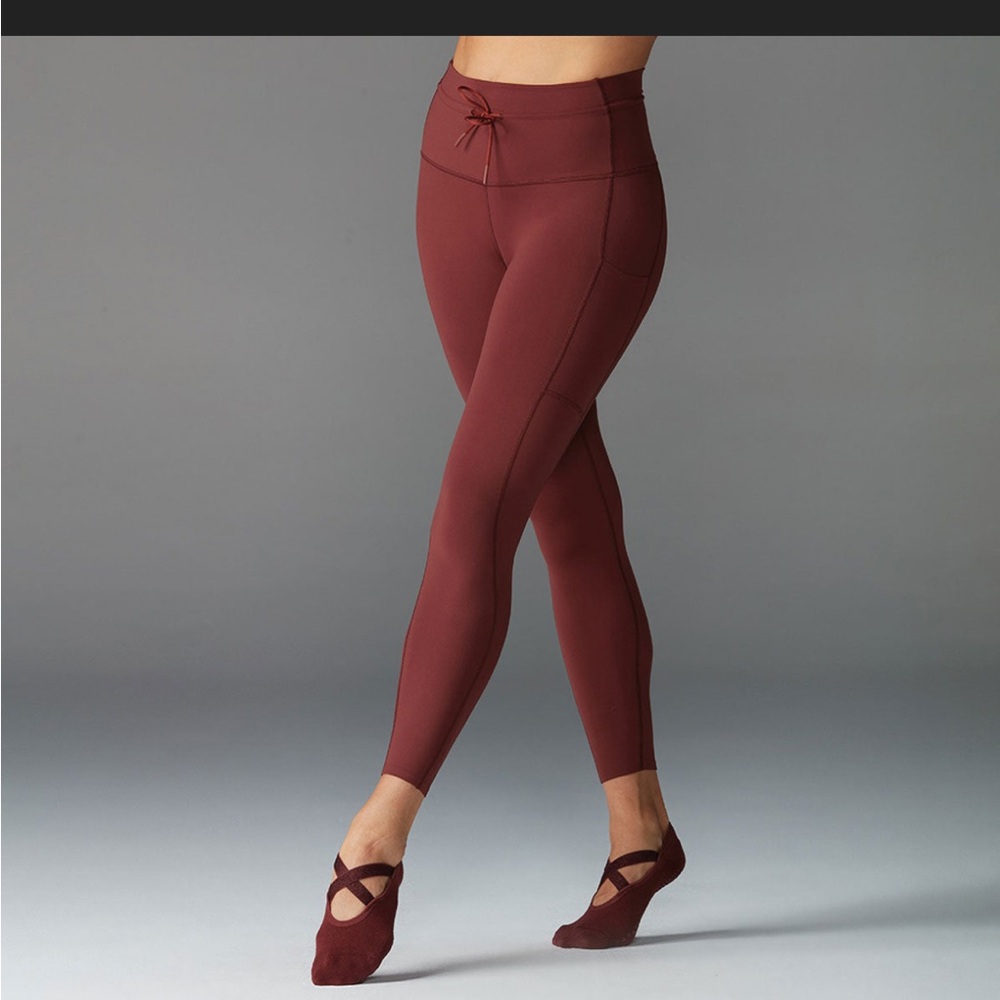 Women's High-Waisted Burgundy Leggings